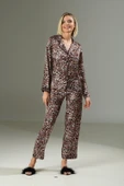 Arias Closet Leopar Desen Yumuşak Dokulu Saten Gecelik Takımı - 3