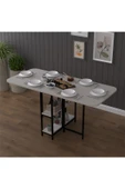 Asra Trend Metal Gövde Katlanır Mutfak Yemek Çalışma Masası, 155×75×70 cm, KM-31  KÜL GRİ thumbnail 6