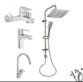 Artema Win S Banyo Bataryası + Lavabo Bataryası + Eviye Bataryası + Doppo Siena Lux Tepe Duş Sistemi - 1