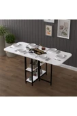 Asra Trend Metal Gövde Katlanır Mutfak Yemek Çalışma Masası, 155×75×70 cm, KM-31  BEYAZ thumbnail 3