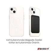 Sneezy İphone 15-15 Plus-15 Pro-15 Pro max Uyumlu Birinci Sınıf Magsafe Cüzdan Magsafe Deri Kartlık  Siyah - 2