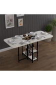 Asra Trend Metal Gövde Katlanır Mutfak Yemek Çalışma Masası, 155×75×70 cm, KM-31  RETRO TAŞ thumbnail 2