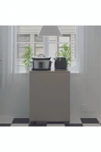 Mutfak Fonksiyonel Kiler Dolabı  Katlanır Masa  Kül Gri thumbnail 3