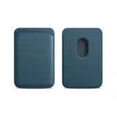 Sneezy İphone 14-14 Plus-14 Pro-14 Pro max Uyumlu Birinci Sınıf Magsafe Cüzdan Magsafe Deri Kartlık  Petrol Mavi - 1