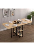 Asra Trend Metal Gövde Katlanır Mutfak Yemek Çalışma Masası, 155×75×70 cm, KM-31  SAFİR MEŞE thumbnail 2