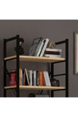 6 RAFLI METAL KİTAPLIK TEK MODÜL  Safir Meşe thumbnail 2