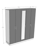 5 Kapaklı Gardırop 200cm  BEYAZ thumbnail 3