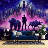 Fantastik Ayı ve boğa Temalı Duvar Kağıdı thumbnail 1