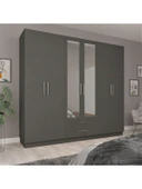 6 Kapaklı Gardırop 240cm  ANTRASİT thumbnail 1