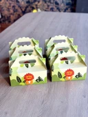 Safari Kutusu 25 'li El Tutmalı Çanta Doğum Günü Hediye Kutusu Pasta Kutusu - 6