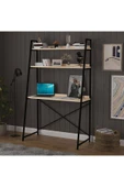 METAL KİTAPLIKLI ÇALIŞMA MASASI  Akçaağaç thumbnail 2