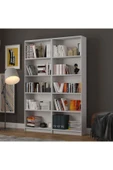 5 Raflı (5 BÖLMELİ) 2 Modüllü Kitaplık Çalışma Odası Ofis Modern Dekoratif Kitaplık  Kül Gri thumbnail 1