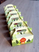 Safari Kutusu 25 'li El Tutmalı Çanta Doğum Günü Hediye Kutusu Pasta Kutusu - 7