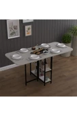 Asra Trend Metal Gövde Katlanır Mutfak Yemek Çalışma Masası, 155×75×70 cm, KM-31  KÜL GRİ thumbnail 2
