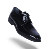 Censay 426 Siyah Rugan Kauçuk %Deri Erkek Klasik Ayakkabı thumbnail 1