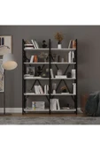 6 RAFLI METAL KİTAPLIK İKİ MODÜL  Kül Gri thumbnail 1