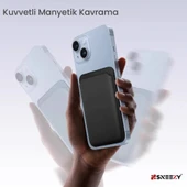 Sneezy İphone 15-15 Plus-15 Pro-15 Pro max Uyumlu Birinci Sınıf Magsafe Cüzdan Magsafe Deri Kartlık  Siyah - 5
