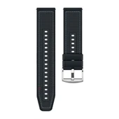 Sneezy Huawei Watch GT6 46mm İle Uyumlu Metal Tokalı Dikiş Desenli Dokuma Silikon Kordon  Siyah - 6
