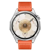 Sneezy Huawei Watch GT6 46mm İle Uyumlu Metal Tokalı Dikiş Desenli Dokuma Silikon Kordon  Turuncu - 4