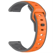 Huawei Watch GT6 46mm İle Uyumlu Çift Renkli Spor Silikon Kordon Nefes Alabilir Konforlu  Gri thumbnail 4