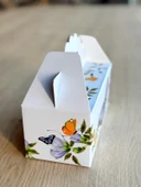 Kelebek Kutusu 25 'li El Tutmalı Çanta Doğum Günü Hediye Kutusu Pasta Kutusu - 2