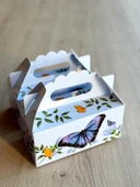 Kelebek Kutusu 25 'li El Tutmalı Çanta Doğum Günü Hediye Kutusu Pasta Kutusu - 1