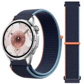 Huawei Watch GT6 46mm İle Uyumlu Ayarlanabilir Cırt Cırtlı Yumuşak Spor Kumaş Örgü Kordon  Lacivert - 1