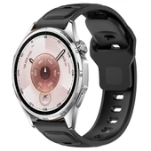 Huawei Watch GT6 46mm İle Uyumlu Çift Renkli Spor Silikon Kordon Nefes Alabilir Konforlu  Siyah thumbnail 1