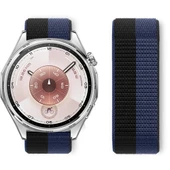 Huawei Watch GT6 46mm İle Uyumlu Ayarlanabilir Cırt Cırtlı Yumuşak Spor Kumaş Örgü Kordon  Mavi - 3