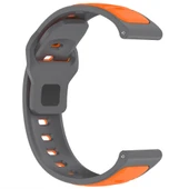 Huawei Watch GT6 46mm İle Uyumlu Çift Renkli Spor Silikon Kordon Nefes Alabilir Konforlu  Gri thumbnail 3