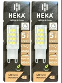 (2 Adet) Heka 5W (37W) 6500K (Beyaz Işık) G9 Duylu Dim Edilebilir Led Kapsül Ampul thumbnail 1