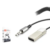 Hadron HD9005 3.5mm AUX Bağlantılı Eller Serbest Görüşmeli USB Güç Beslemeli Araç İçi Bluetooth 5.0 Adaptör - Siyah - 1