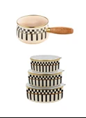 Prime Cream 3’lü Emaye Saklama Kabı ve Emaye Sütlük Sosluk 14 CM - 1