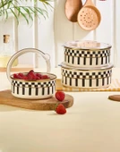 Prime Cream 3’lü Emaye Saklama Kabı ve Emaye Servis Tepsisi 28 CM - 4