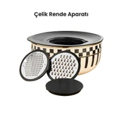 Emaye Çaydanlık - Ayaklı Şekerlik - Tepsi 28 CM -  Karıştırma Kabı ve Kızartma Tenceresi thumbnail 7