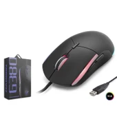 Hadron G380 3600dpi RGB Ledli 1.50mt USB Kablolu Oyuncu Mouse - Siyah - 1