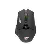 Hadron G400 1600dpi Gökkuşağı Ledli Ekranlı Bluetooth + 2.4 GHz Mini USB Type-C Şarjlı Kablosuz Oyuncu Mouse - Siyah - 3
