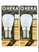 (2 Adet) Heka 2W (14W) 3000K (Sarı Işık) E14 Duylu (İnce Duy) Dim Edilebilir Soft Led Mini Ampul thumbnail 1