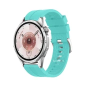 Huawei Watch GT6 46mm Uyumlu Kordon NovaGT Metal Tokalı Yumuşak Silikon Kordon  Turkuaz - 1