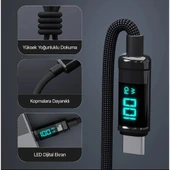 BİX BX09CC-BK SİYAH TYPE-C 100W 1 metre DİJİTAL EKRANLI ŞARJ VE DATA KABLOSU thumbnail 3