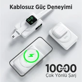 BİX 10000mAh TPB16-WE 6'SI 1 ARADA OLED EKRANLI Beyaz KABLOSUZ POWERBANK - 5