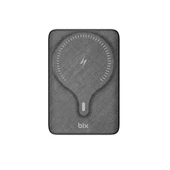 BİX 10000mAh BXPB105-BK 22.5W-15W Type-C Micro USB KABLOSUZ LED GÖSTERGELİ Siyah POWERBANK - 1