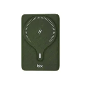 BİX 10000mAh BXPB105-GRE 22.5W-15W Type-C Micro USB KABLOSUZ LED GÖSTERGELİ Yeşil POWERBANK - 1