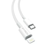 Syrox C147 QC 3.0A 20W 1mt Type-C - Lightning Şarj & Data Kablosu - Beyaz thumbnail 1