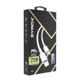 Syrox C147 QC 3.0A 20W 1mt Type-C - Lightning Şarj & Data Kablosu - Beyaz thumbnail 2