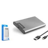 Hadron HDX1782 SATA3 2.5" RTL9201R Çip Type-C 3.1 Kablolu Alüminyum Kasa HDD/SSD Kutusu - Gümüş - 1