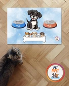 Petmat Kedi Mama Paspası , Kaymaz Taban , Yıkanabilir , Evcil Hayvan Paspası 1001-M - 1