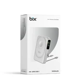 BİX 10000mAh TPB16-WE 6'SI 1 ARADA OLED EKRANLI Beyaz KABLOSUZ POWERBANK - 1