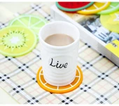 TİNEKE  5li Silikon Bardak Altlığı Meyve Şekli Kaymaz Ped Mat Kupa Çay Kahve Bardağı Tutucu Çalışma Masa thumbnail 3