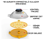 Evonest Evo-UFO-48 | 48 Yumurtalık UFO Model Tam Otomatik Kuluçka Makinesi - 7